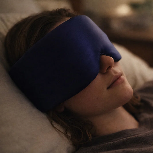 Navy Mulberry Silk Sleep Mask for Light Blocking & Comfortable Rest
