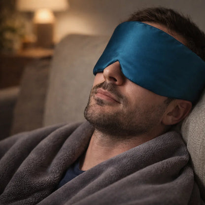 Blue Mulberry Silk Sleep Mask for Undisturbed Sleep