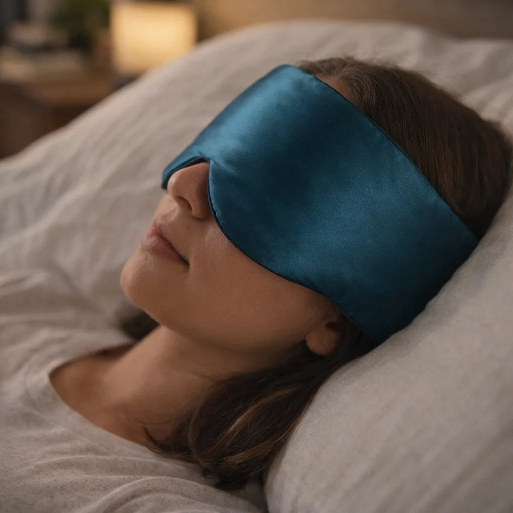 Blue Mulberry Silk Sleep Mask for Undisturbed Sleep