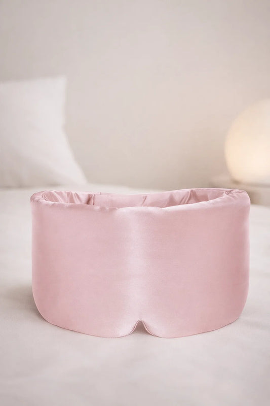 Pink Mulberry Silk Sleep Mask for Light Blocking & Comfortable Rest
