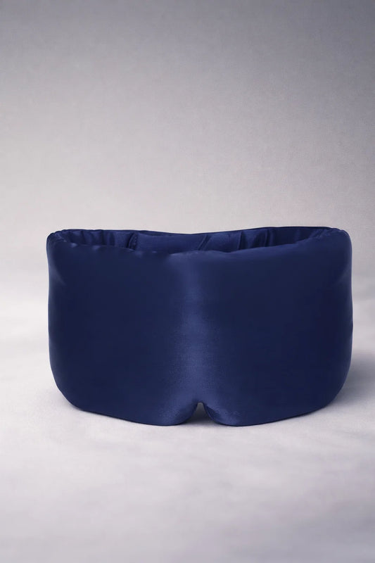 Navy Mulberry Silk Sleep Mask for Light Blocking & Comfortable Rest